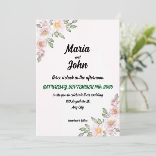 Elegante chique romantische minimalistische klassi kaart (Staand voorkant)