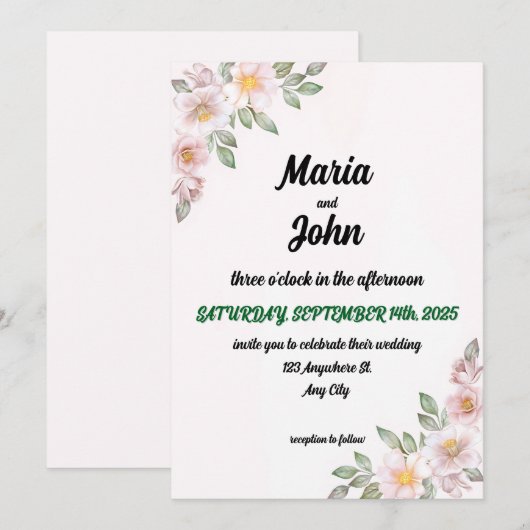 Elegante chique romantische minimalistische klassi kaart (Voorkant / Achterkant)