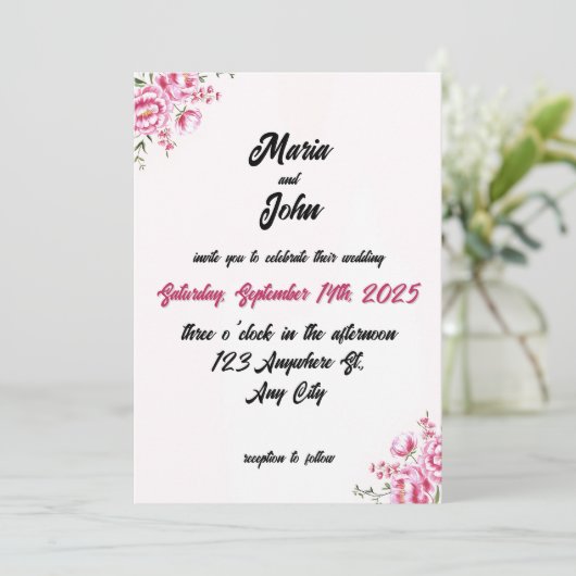 Elegante chique romantische minimalistische klassi kaart (Staand voorkant)