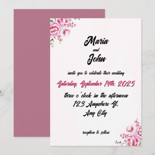 Elegante chique romantische minimalistische klassi kaart (Voorkant / Achterkant)