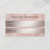 Elegante chique roos gouden marmeren nagelsalon afsprakenkaartje (Achterkant)