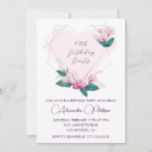 Elegante chique roze bloem 49e verjaardag kaart (Voorkant)