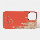 Elegante Chique Roze Goud Glitter Druppels iPhone Hoesje (Achterkant horizontaal)