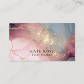 Elegante chique roze gouden glitter Waterverf Visitekaartje (Voorkant)