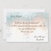 Elegante chique roze gouden hart bruidsmeisje kaar kaart (Achterkant)