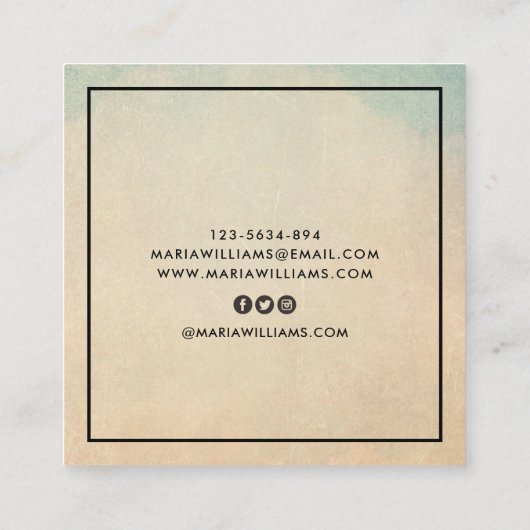 Elegante chique roze modern vierkant minimalistisc vierkante visitekaartje (Achterkant)