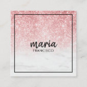 Elegante chique roze modern vierkant minimalistisc vierkante visitekaartje (Voorkant)