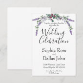 Elegante chique roze roos Lavendel Eucalyptus Wedd Kaart (Voorkant / Achterkant)