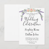 Elegante chique roze roos Lavendel Eucalyptus Wedd Kaart (Voorkant / Achterkant)