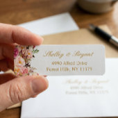 Elegante chique roze roze bloem gouden bruiloft etiket