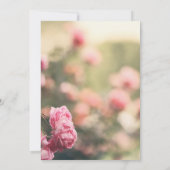 Elegante chique roze rozenbloesem bloemenbruiloft kaart (Achterkant)