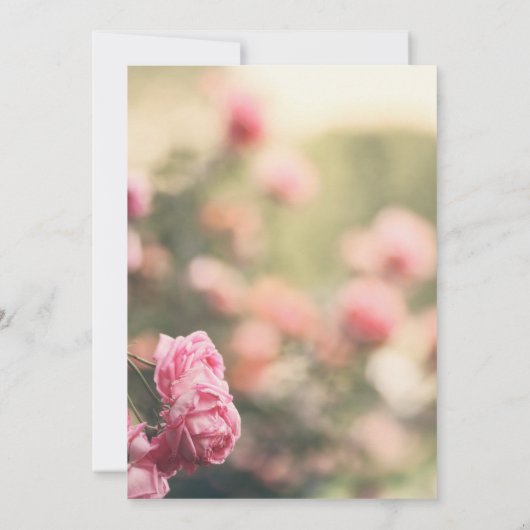 Elegante chique roze rozenbloesem bloemenbruiloft kaart (Achterkant)