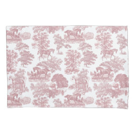 Elegante chique roze rustieke paarden Toile Kussensloop