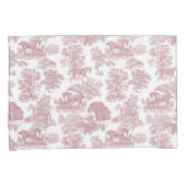 Elegante chique roze rustieke paarden Toile Kussensloop (Voorkant-Rechts)