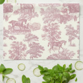 Elegante chique roze rustieke paarden Toile Theedoek (Gevouwen)