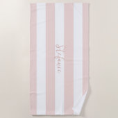 Elegante chique Roze streep bruidsfeest cadeaus Strandlaken (Voorkant)