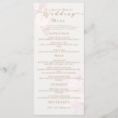 Elegante Chique Roze Trouwmenu Menu (Achterkant)