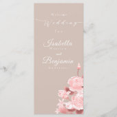 Elegante Chique Roze Trouwmenu Menu (Voorkant)