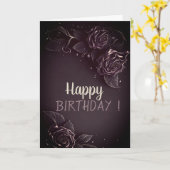 Elegante chique Rozen Gotische Verjaardag Kaart (Gele Bloem)