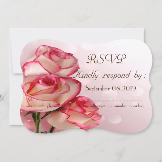 Elegante Chique Rozen RSVP Kaart (Voorkant)