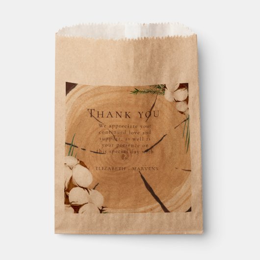 Elegante & chique rustieke bruiloft houten dank u bedankzakje (Voorkant)