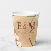 Elegante & chique rustieke bruiloft houten dank u papieren bekers (Achterkant)