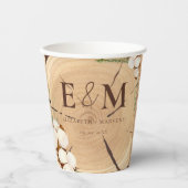 Elegante & chique rustieke bruiloft houten dank u papieren bekers (Voorkant)