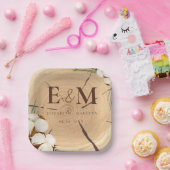 Elegante & chique rustieke bruiloft houten dank u papieren bordje (Feest)