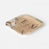 Elegante & chique rustieke bruiloft houten dank u papieren bordje (Gebogen)