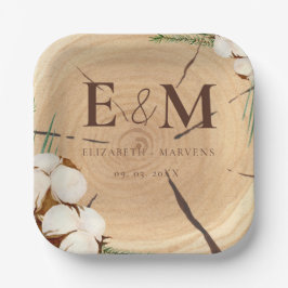 Elegante & chique rustieke bruiloft houten dank u papieren bordje