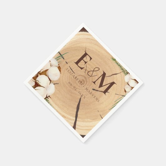 Elegante & chique rustieke bruiloft houten dank u servet (Hoek)