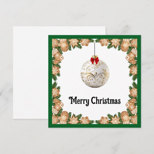 Elegante chique rustieke kleurrijke vrolijke kerst feestdagenkaart (Voorkant / Achterkant)