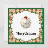 Elegante chique rustieke kleurrijke vrolijke kerst feestdagenkaart (Voorkant)