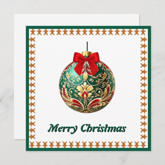 Elegante chique rustieke kleurrijke vrolijke kerst feestdagenkaart (Voorkant / Achterkant)