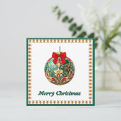 Elegante chique rustieke kleurrijke vrolijke kerst feestdagenkaart (Staand voorkant)