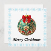 Elegante chique rustieke kleurrijke vrolijke kerst feestdagenkaart (Voorkant / Achterkant)