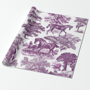 Elegante  chique rustieke paarden Paarse toilet Cadeaupapier