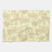Elegante chique rustieke paarden Toile Beige Cream Theedoek (Horizontaal)