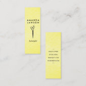 Elegante Chique Scharen Kam Geel Grungy Textuur Mini Visitekaartje (Voorkant / Achterkant)