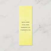 Elegante Chique Scharen Kam Geel Grungy Textuur Mini Visitekaartje (Achterkant)