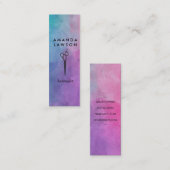 Elegante Chique Scharen Kam Waterverf Mini Visitekaartje (Voorkant / Achterkant)