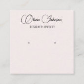 Elegante chique sieraden oorbel display vierkante visitekaartje (Voorkant)