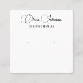 Elegante chique sieraden oorbel display vierkante visitekaartje (Voorkant)
