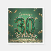 Elegante chique smaragd en gouden juweel 30e verja servet (Voorkant)