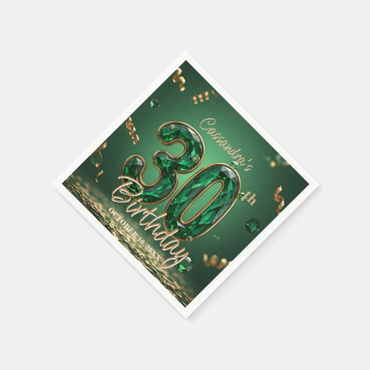 Elegante chique smaragd en gouden juweel 30e verja servet (Hoek)