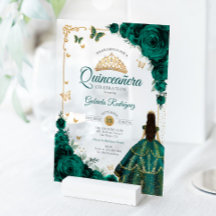 Elegante chique smaragdgroene rozen gouden Quincea