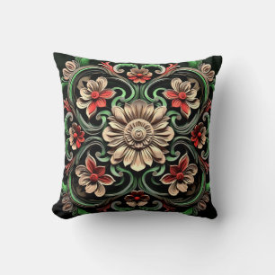 Elegante chique stijlvolle bloemenluxe kleurrijk kussen