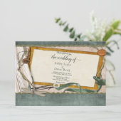 Elegante chique  stijlvolle decoratieve bruiloft kaart (Staand voorkant)