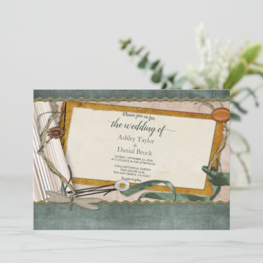 Elegante chique  stijlvolle decoratieve bruiloft kaart (Staand voorkant)