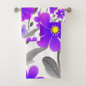 Elegante chique stijlvolle Paarse bloem Bad Handdoek (Insitu)